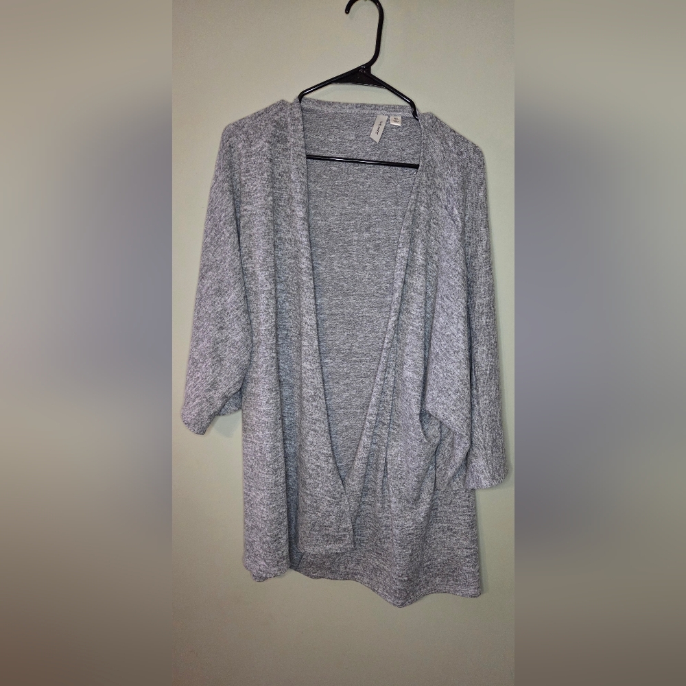 Tacera Gray Open Front Cardigan Women’s Size XL